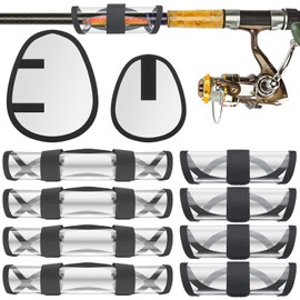 Foilswirl 8 Pack Fishing Lure Wraps PVC Bait Gloves Fishing Cover Bait Hook Covers Lure Guard to Keep Fishermen Safe for Rod, Two Sizes(Black)