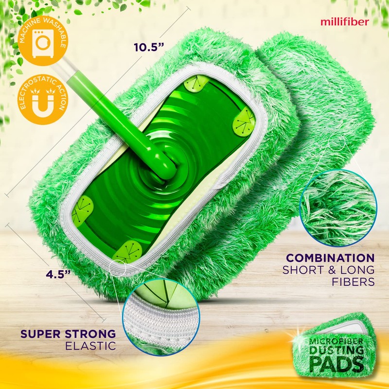 Millifiber Heavy Duty Duster Refills for Swiffer Sweeper Mop (2