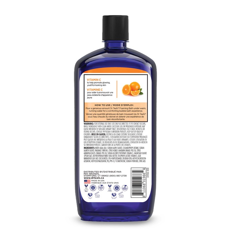 Dr Teal's Foaming Bath with Pure Epsom Salt, Vitamin C