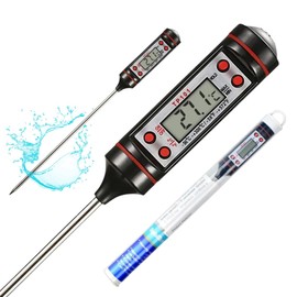 Digital Thermometer for Food, Liquid, Oil, Ultra Fast Measurement and Exceptional Accuracy, LCD Display for Clear Reading, Stainless Steel Probe, Auto Shut-off Function