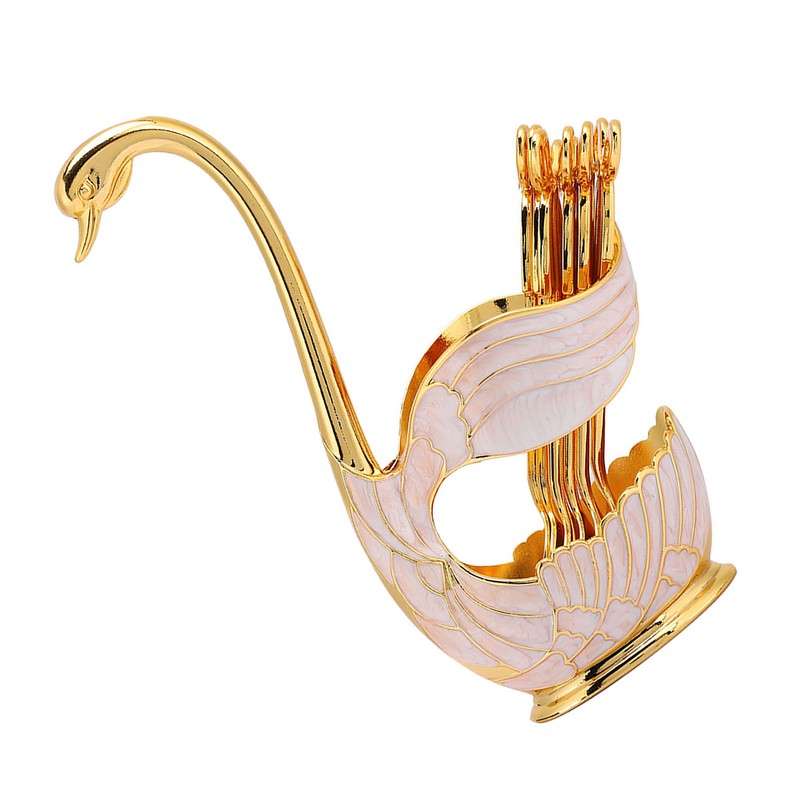Coffee Dessert Spoon Set European Style Elegant Swan Fruit Scoop