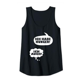 Women's Tank Top with German Text "Ich Habe Hunger" [I Habe Hunger Pregnant]