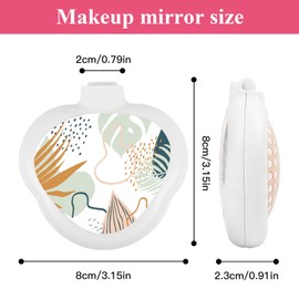 Mini Hairbrush, Heart Shaped Hairbrush, Collapsible Pocket Hairbrush With Mirror, Purse/Pocket Portable Hairbrush, Heart Shaped Hairbrush, Women's Travel Small Hairbrush (Autumn Leaves)