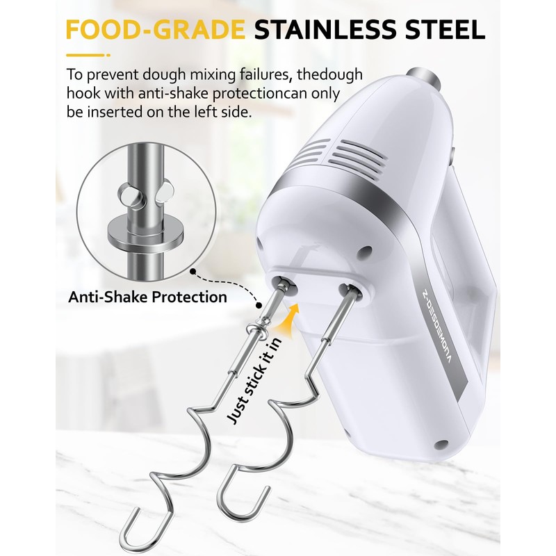Z-DESDEMONA Electric Hand Mixer, Powerful Hand Mixer Electric Handheld with
