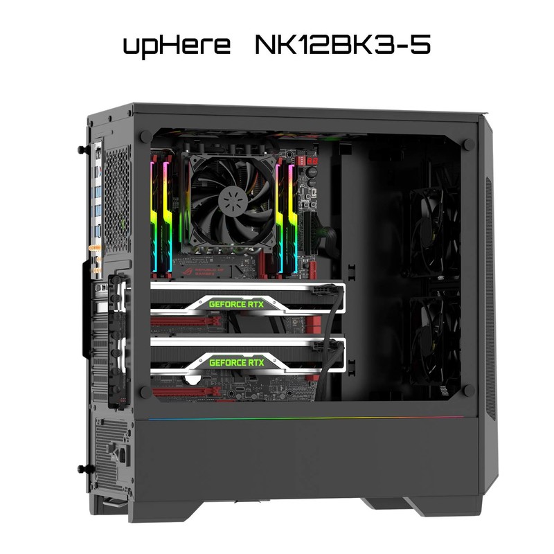 upHere NK12BK3-5 120mm PC Case Fan, Small 3 Pin and
