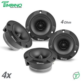 Timpano 4x Timpano 1200 Watt Car Audio Bullet Tweeters TPT-ST2 BLACK 3.85" Shallow 4 Ohm