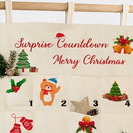 Advent Calendar 2024 to Fill - 24 Advent Calendar Made of Fabric for Christmas XXL Wall Calendar Reusable, Christmas Decoration Indoor Advent Calendar for Hanging Fabric Bag Tapestry