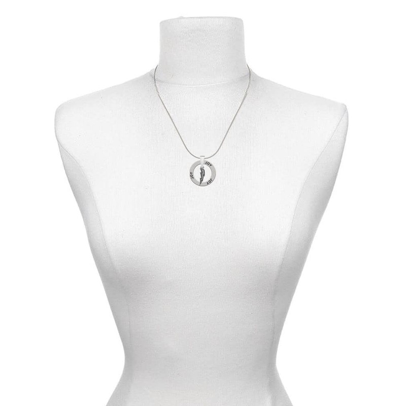 Delight Jewelry Silvertone Lightning Bolt - Wrestling Ring Charm Necklace,