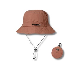 Capprecier Safari Hat, Men's Hat, Foldable, UV Protection, Waterproof, Breathable, UV Protection, Ultra Lightweight, Quick Drying, Bucket Hat, Outdoor, Spring, Summer, Autumn, Unisex, brick red