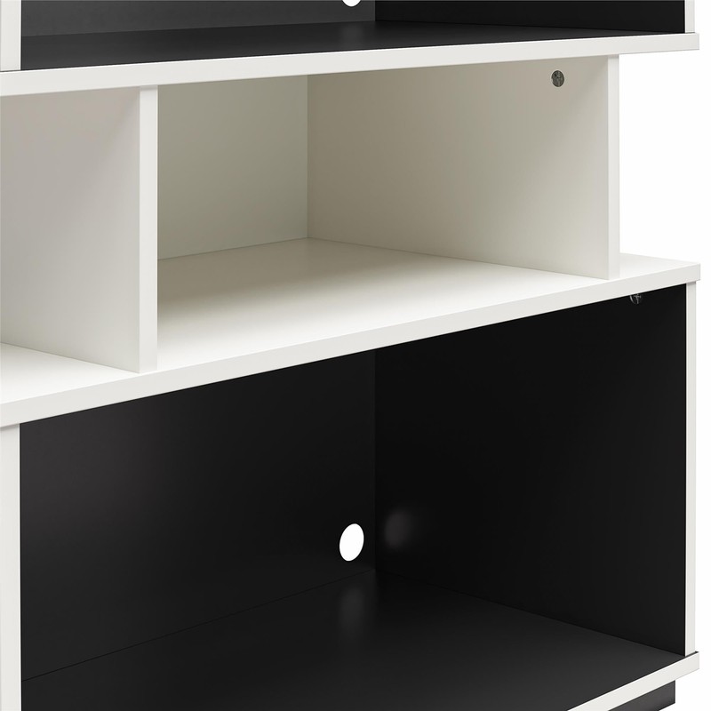 NTENSE Shadow Gaming Storage Unit Bookcase, White and Matte Black