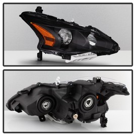 ACANII - For 2013-2015 Nissan Altima 4Dr Sedan Black Projector Headlights Headlamps Driver + Passenger Side