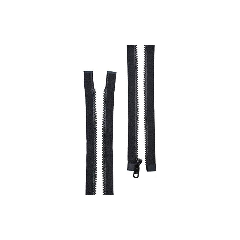 #5 Molded Black Plastic YKK® Separating Zippers (2 Pieces Per