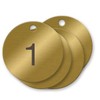 1-1/2 inch Numbered Solid Brass Valve Tags - Pack of