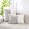 PANOD Patchwork Light Grey Silk-Like Velvet Throw Pillow Cover with