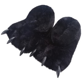 Komyufa Animal Paw Slippers Plush Warm Home Closed Back Shoes Fluffy Funny Furry Claw for Kids Boys Girls Adults Women Cosplay Holiday Indoor Winter