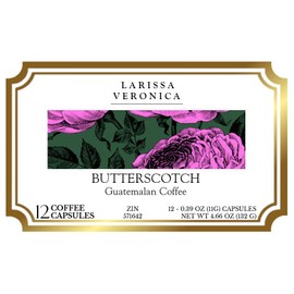 Butterscotch Guatemalan Coffee (Single Serve K-Cup Pods) (Gourmet, Naturally Flavored, Whole Coffee Beans) (12 pods, ZIN: 571642) - 2 Pack
