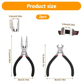 2 Pack Zipper Repair Kit Tool Nail Puller Tool for Carpenter End Cutting Plier for Jewelry Making Mini Needle-Nose Plier And End- Cutting Pliers Chain Cutter Tools Zipper Install Pliers Hand Fix Tools