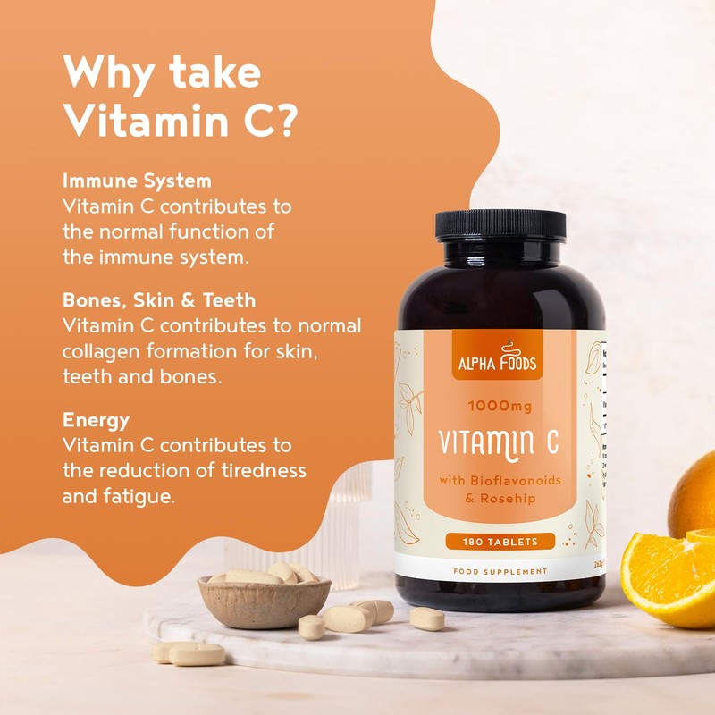 Vitamin C 1000mg | 180 Vegan VIT C Tablets [6