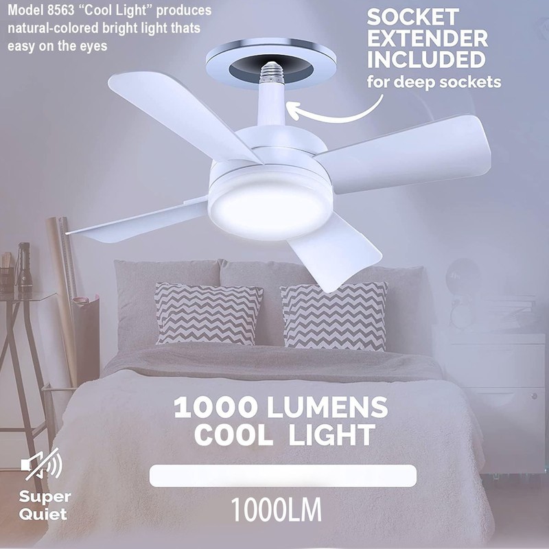 LED Ceiling Fan Light Dimmable 1000LM Screw In Ceiling Fans