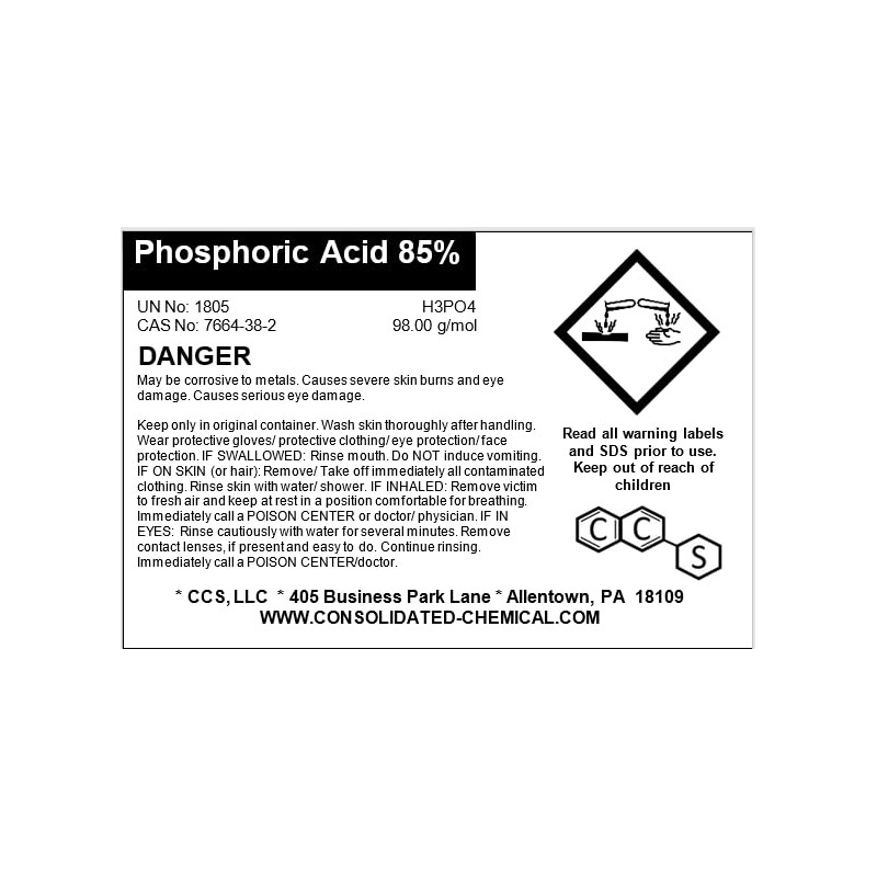 Phosphoric Acid 85% - High Purity Industrial Grade - Premium