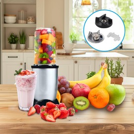 2 Pcs 250W Base Gear with 6 Pcs Rubber Bushing Shock Pad Replacement Part, Compatible with Magic Bullet 250W Blenders MB1001, Blender Replacement Parts