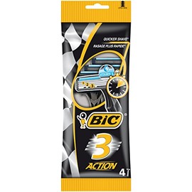 BIC Herren-Rasierer 3 Action, 1er Pack (1 x 4 Stück)