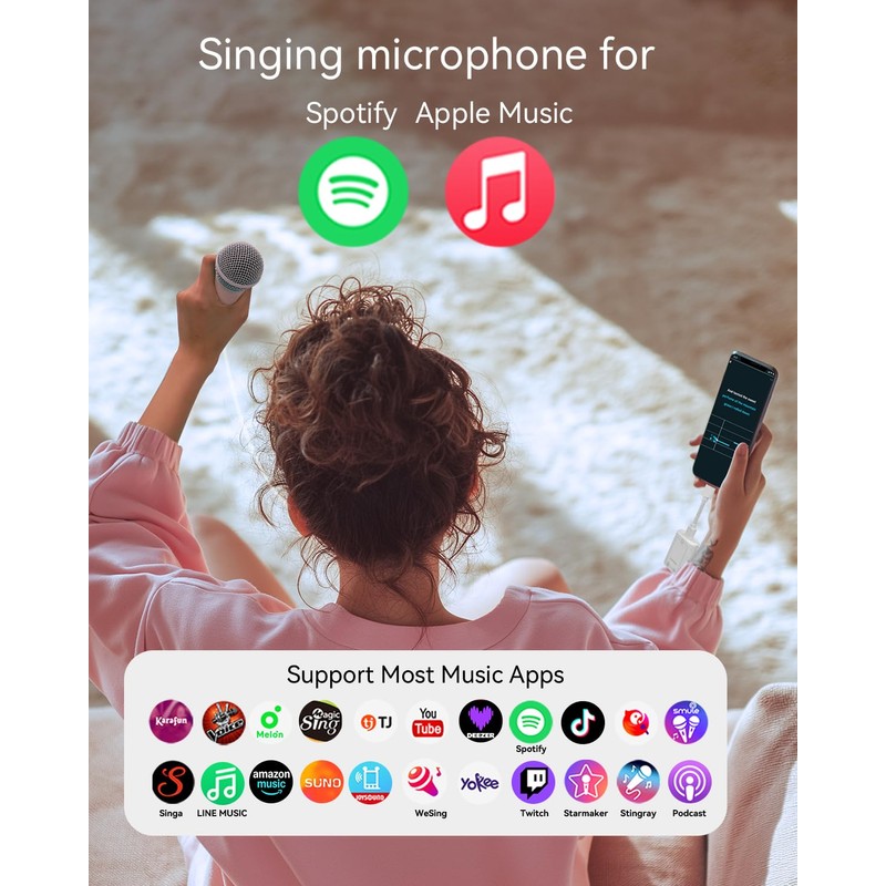 PUREMIC Singing Microphone with Earphone & Stand, Ideal for Vocal