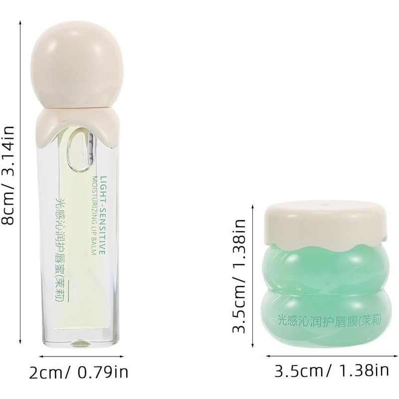 2 Piezas Set de Bálsamos Labiales Hidratantes de Glicerina