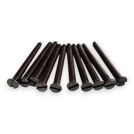 10 Pack M3.5 Black Nickel Electrical Screws - 40mm Long Flat Head Fully Threaded Bolt for Switches, Plugs, Sockets, Fixings