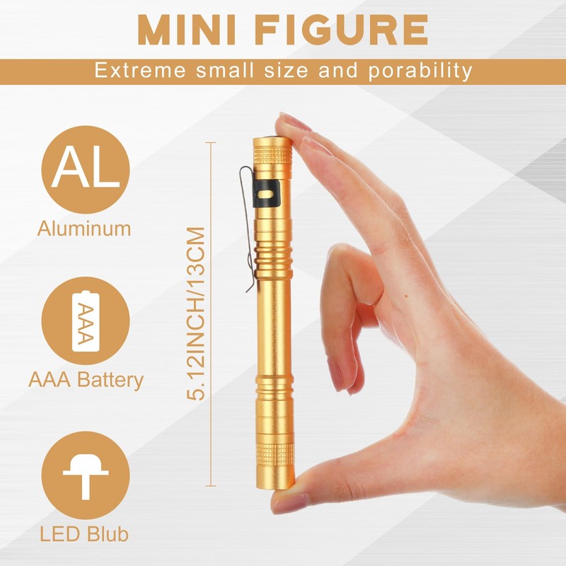 Hortsun 20 Pcs Mini Pen Light Flashlights Father Day Gifts
