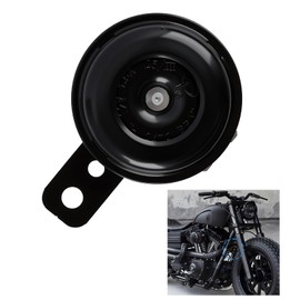 Signal Horn 12 V Universal Horn for Motorcycle, Car, Truck, Moped, Scooter, Scooter and ATV - E-Approved, Black Metal Housing for Durability and Reliability, Safe and Practical