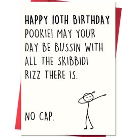 Smithtuy 10th Birthday Card,10 Year Old Birthday Gifts & Decorations for Boys Girls Son Daughter Nephew Niece,Funny 10th Birthday Card for Him Her with Gen Z Teenagers Slang Meme-Inspired Design