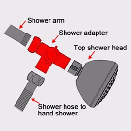 2pcs Adaptador en Forma de T, Desviador de Ducha de Tres Vías, Latón Cromado, G1/2, Componente Universal, Funcionamiento Suave con una Entrada, Dos Salidas, Se Adapta Al de Agua