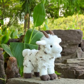 Apricot Lamb Charming Goat Plushies Stuffed Animals for Kids, Soft Cute Plush Toys for Baby Girl and Boy, Fluffy Charming Goat White 9.5 Inches