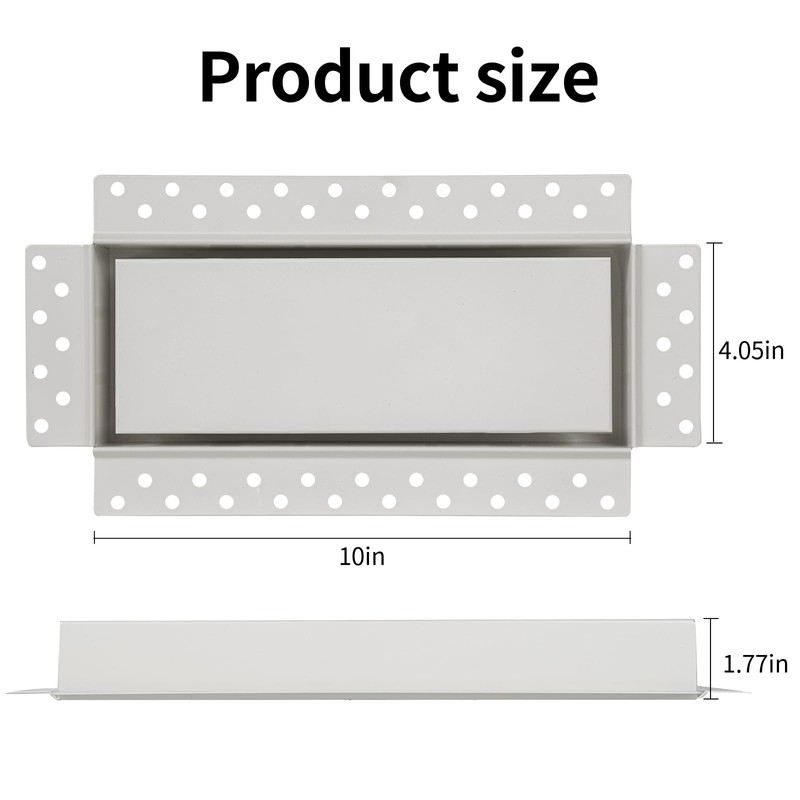 Zion 4" x 10" Flush Mount Stainless Steel White Wall