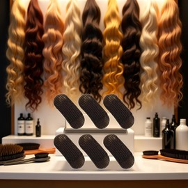 6 Pcs Brown Sponge Volume Hair Bases Volume Inserts Hair Clip Fluffy Hair Cushion Bump It up Hair Piece Hair Styling Pad Accessories for Women Lady Girls