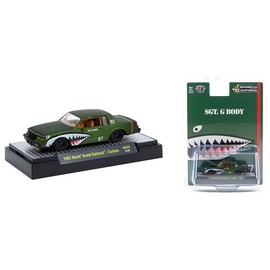 1:64 Diecast Collectibles Model Car Compatible with M2 Machines 1987 Buick Grand National Shark Mouth Primer Green Limited Edition 31500-HS55