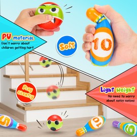 Adeokay Pack of 12 Bowling Set Children, Can Throwing Toys from 2 3 4 5 6 Years Children's Toy Children's Games Educational Games Gift Montessori Toy from 2 Years Boys Girls Outdoor Games for Children