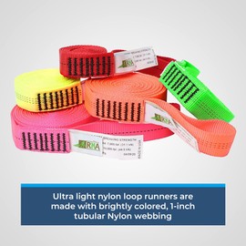 Rock-N-Arbor Nylon Loop Runners - Professional Safety Equipment, Arborist, Mountain Climbing, Rigging, & Work Gear, 1-Inch Tubular Nylon Webbing, 24, Red