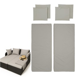 GleamFolly Replacement Outdoor Daybed Cushion Cover 59" x 23.5" inches, Waterproof & Durable Fabric, Protective Slipcover for Patio, Yard, Poolside Furniture (Light Gray)