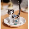 PUDDING CABIN Ring Holder Dish, Sliver Cat, Jewelry Storage for