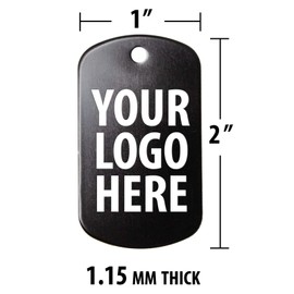 Custom Design Your Own Personal Military Dog Tag, Black