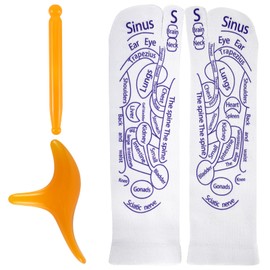 XIHIRCD Reflexology Socks with Trigger Point Massage Tool, 10.2x3.1in Massage Socks Pressure Point Socks Foot Massage Socks Set Finger-Pressing Charts Acupuncture Socks for Men(White)