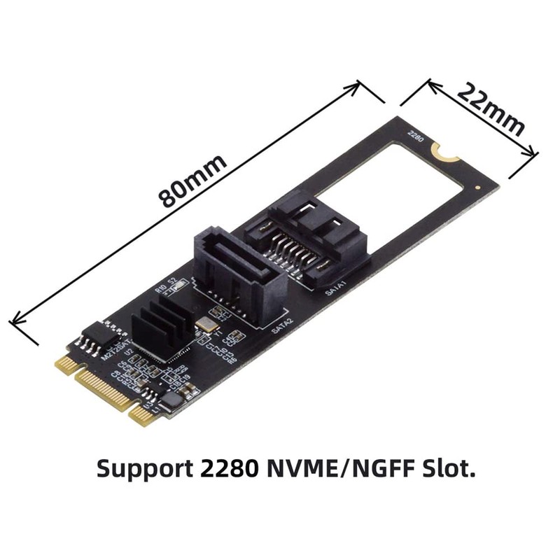 NFHK NGFF Key B+M PCI Express to SATA 3.0 6Gbps