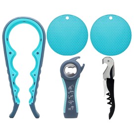 Bottle Opener for Arthritic Hand,Jar Opener for Old People, Children, Women, Those with Weak Hands,Multifunctional Kitchen Gadgets (05-Blue)