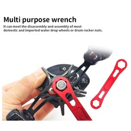 Wanjorlay Reel Repair Tool Kit for Fishing Reel Removal Bearing Maintenance Spool Disassembling Wrench Red