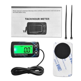 LCD Digital RPM Tach Hour Meter Tachometer Gas Engine Maintenance for 2&4 Stroke