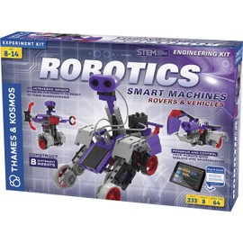 Thames & Kosmos | Robotics Smart Machines: Rovers & Vehicles | Kids 8+ | STEM Kit builds 8 Robots | Color Manual to help with assembly | Requires tablet or smartphone