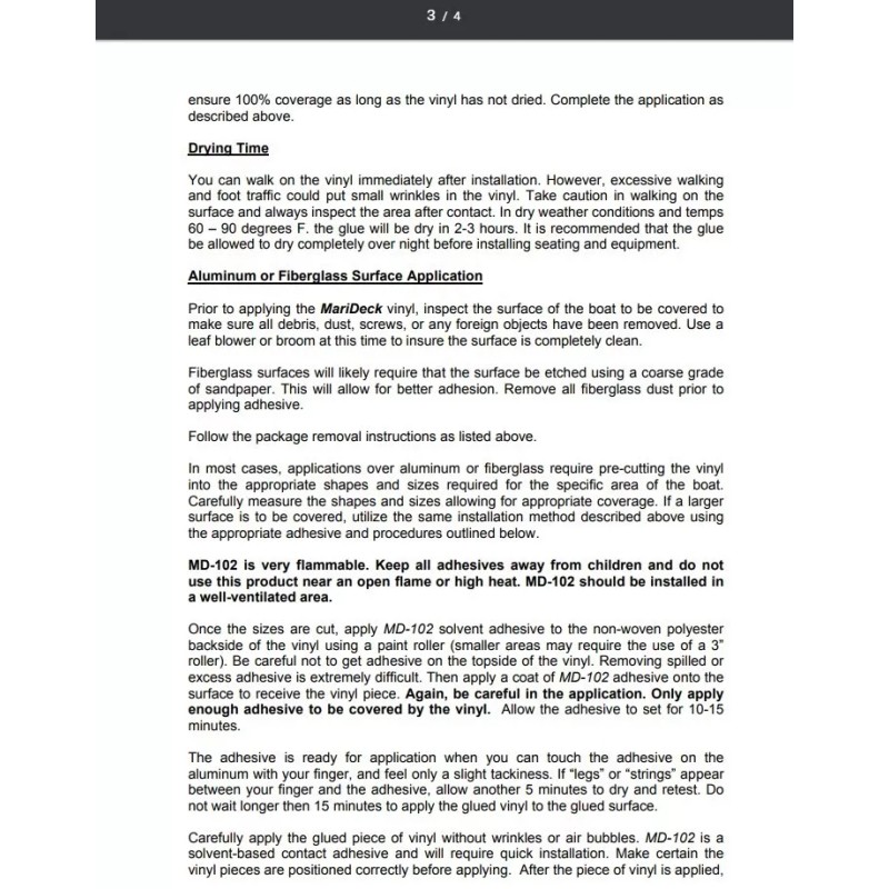 MariDeck Marine Vinyl Flooring Adhesive Glue - MariDeck / DeckRite