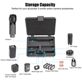 PellKing PellKing Hard Case for DJI OSMO Pocket 3 Camera,Storage Box Compatible with DJI Pocket 3 Accessory(Waterproof Travel Protection Case)
